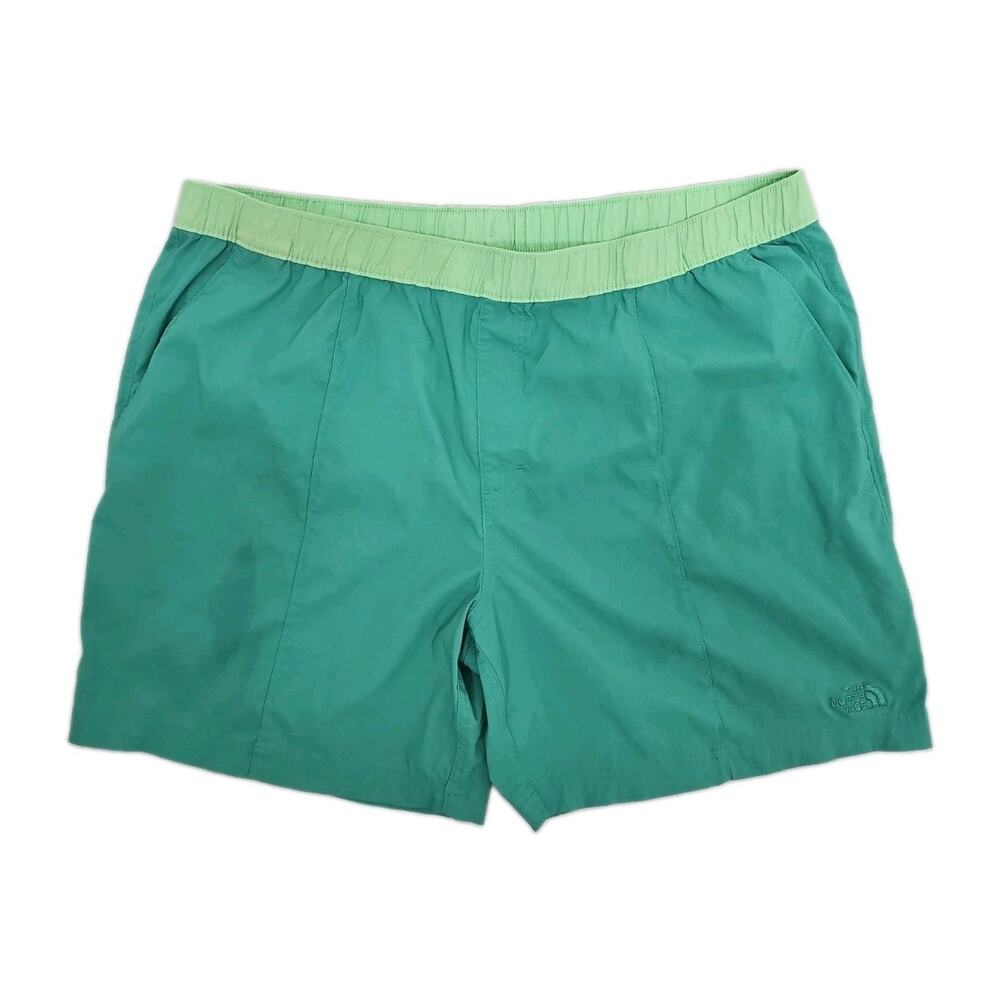 The North Face Men's Printed Class V Pull-On Shorts XXL Green Swim Trunks Pocket